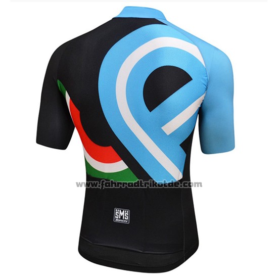 2018 Fahrradbekleidung Bici Amore Mio Shwarz und Blau Trikot Kurzarm und Tragerhose